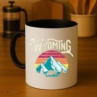 Retro Wyoming, WY Mountains State Wildlife Gift Coffee Mug thumb 4