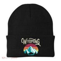 Retro Wyoming, WY Mountains State Wildlife Gift Beanie thumb 0