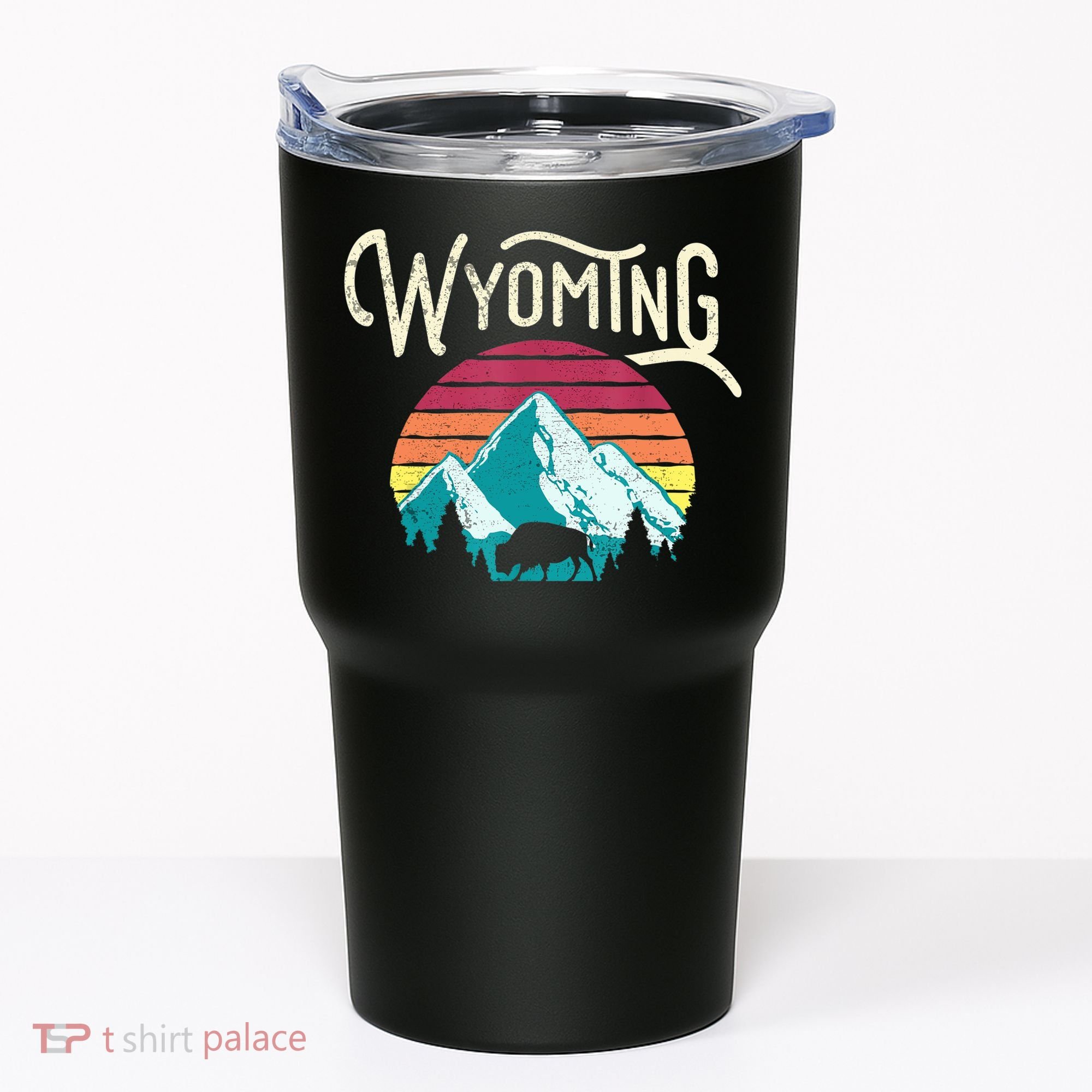 Retro Wyoming, WY Mountains State Wildlife Gift Tumbler