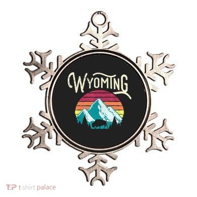 Retro Wyoming, WY Mountains State Wildlife Gift Ornament