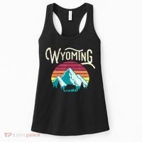 Retro Wyoming, WY Mountains State Wildlife Gift Women's Tank Top thumb 0