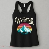 Retro Wyoming, WY Mountains State Wildlife Gift Women's Tank Top thumb 3