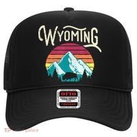 Retro Wyoming, WY Mountains State Wildlife Gift Hat thumb 0