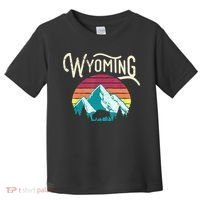 Retro Wyoming, WY Mountains State Wildlife Gift Toddler T-Shirt thumb 0