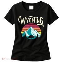 Retro Wyoming, WY Mountains State Wildlife Gift Women's T-Shirt thumb 0