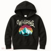 Retro Wyoming, WY Mountains State Wildlife Gift Kids Hoodie thumb 0