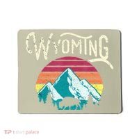 Retro Wyoming, WY Mountains State Wildlife Gift Mousepad thumb 0