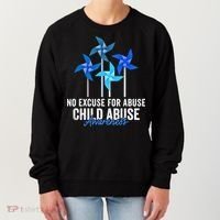 Rainbow We Wear Blue Child Abuse Prevention Month Awareness Women's Sweatshirt thumb 0