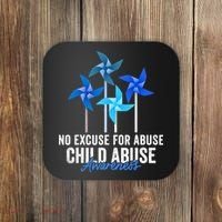 Rainbow We Wear Blue Child Abuse Prevention Month Awareness Coaster thumb 0