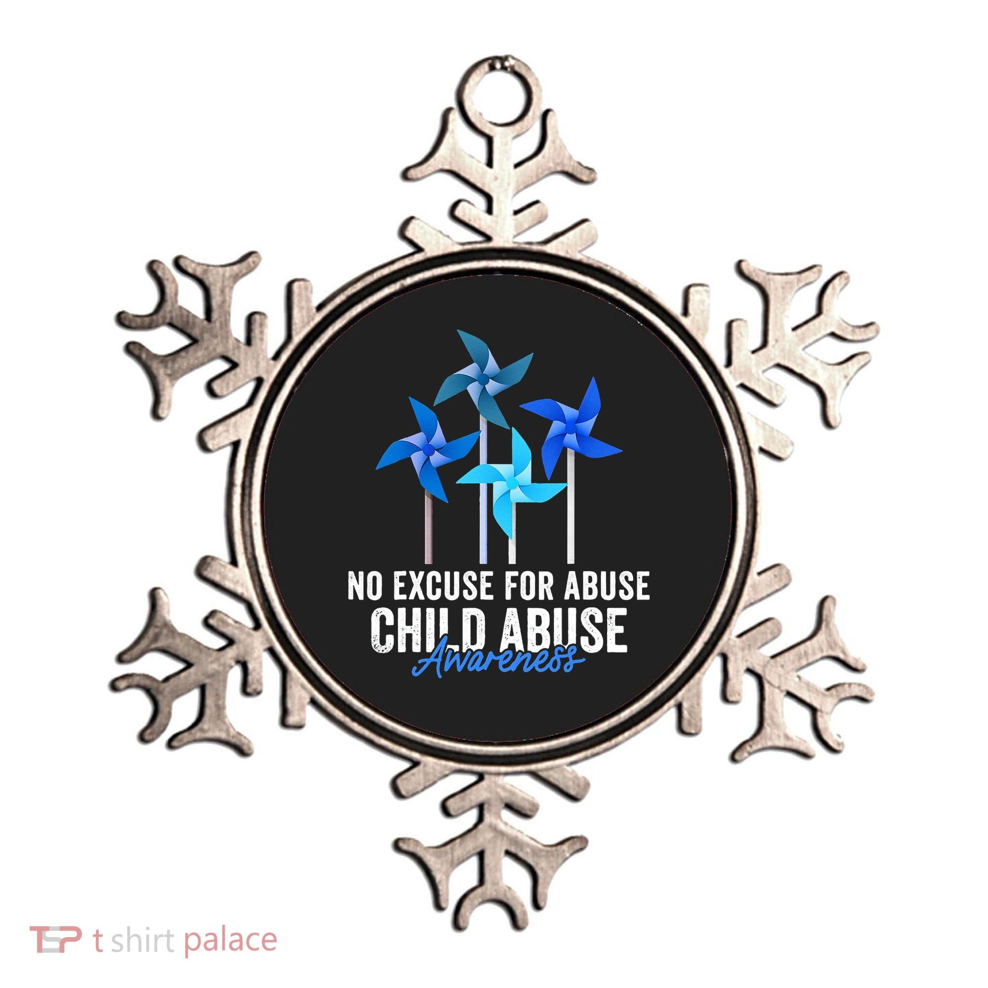 Rainbow We Wear Blue Child Abuse Prevention Month Awareness Ornament