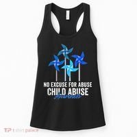 Rainbow We Wear Blue Child Abuse Prevention Month Awareness Women's Tank Top thumb 0