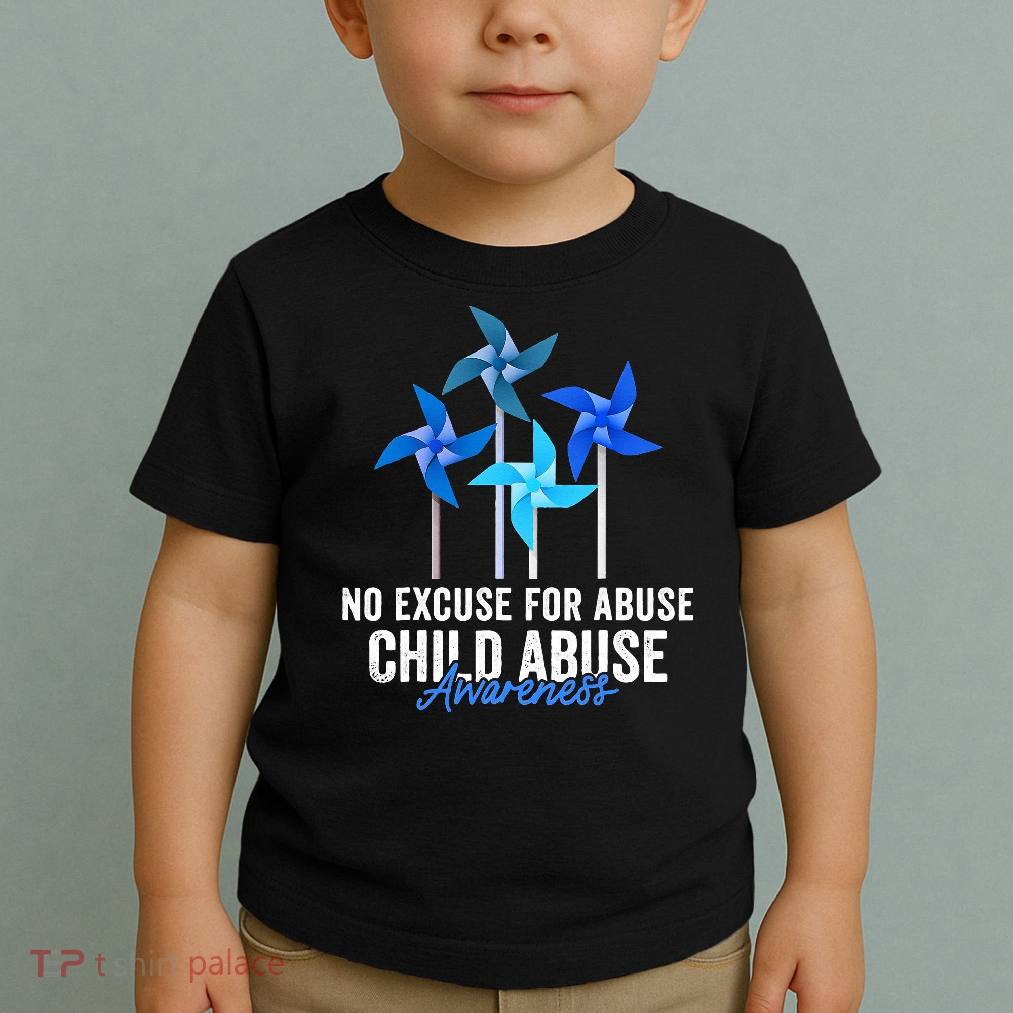 Rainbow We Wear Blue Child Abuse Prevention Month Awareness Toddler T-Shirt