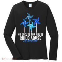 Rainbow We Wear Blue Child Abuse Prevention Month Awareness Women's Long Sleeve Shirt thumb 0