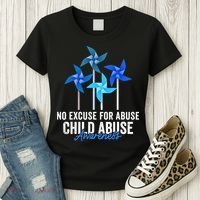 Rainbow We Wear Blue Child Abuse Prevention Month Awareness Women's T-Shirt thumb 3