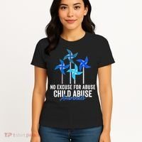 Rainbow We Wear Blue Child Abuse Prevention Month Awareness Women's T-Shirt thumb 4