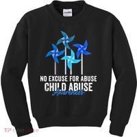 Rainbow We Wear Blue Child Abuse Prevention Month Awareness Kids Sweatshirt thumb 0