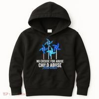 Rainbow We Wear Blue Child Abuse Prevention Month Awareness Kids Hoodie thumb 0