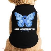 Rainbow We Wear Blue Child Abuse Prevention Month Awareness Doggie Tank thumb 0