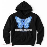 Rainbow We Wear Blue Child Abuse Prevention Month Awareness Hoodie thumb 0