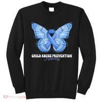 Rainbow We Wear Blue Child Abuse Prevention Month Awareness Sweatshirt thumb 0