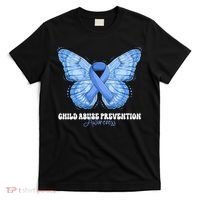 Rainbow We Wear Blue Child Abuse Prevention Month Awareness T-Shirt thumb 0