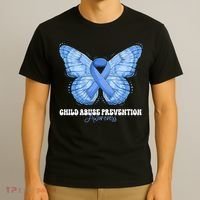 Rainbow We Wear Blue Child Abuse Prevention Month Awareness T-Shirt thumb 3
