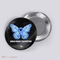 Rainbow We Wear Blue Child Abuse Prevention Month Awareness Button thumb 0