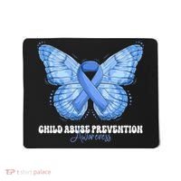 Rainbow We Wear Blue Child Abuse Prevention Month Awareness Mousepad thumb 0
