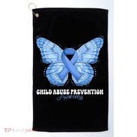 Rainbow We Wear Blue Child Abuse Prevention Month Awareness Golf Towel thumb 0