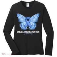 Rainbow We Wear Blue Child Abuse Prevention Month Awareness Women's Long Sleeve Shirt thumb 0