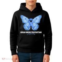 Rainbow We Wear Blue Child Abuse Prevention Month Awareness Kids Hoodie thumb 4