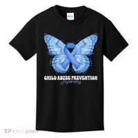 Rainbow We Wear Blue Child Abuse Prevention Month Awareness Kids T-Shirt thumb 0