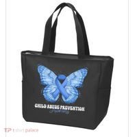 Rainbow We Wear Blue Child Abuse Prevention Month Awareness Tote Bag thumb 3