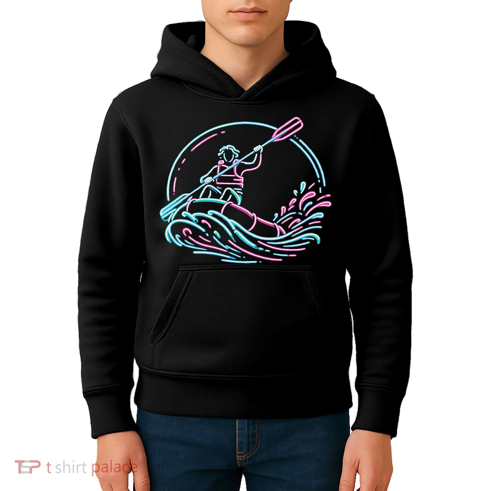 River White Water Rafting Rafter Kids Hoodie