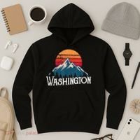 Retro Washington Wn Mountains State Outdoor Hoodie thumb 3