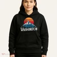 Retro Washington Wn Mountains State Outdoor Hoodie thumb 5