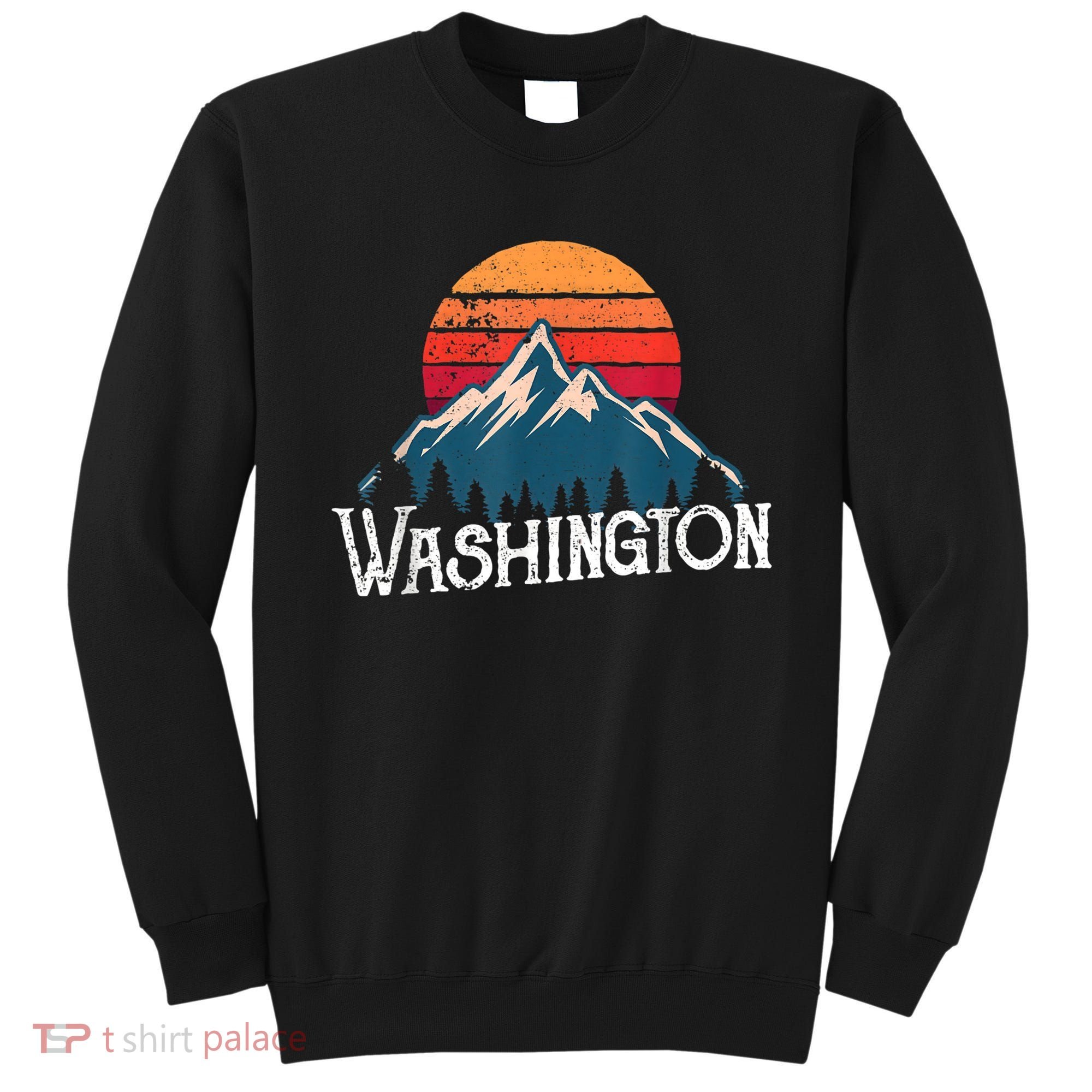 Retro Washington Wn Mountains State Outdoor Sweatshirt
