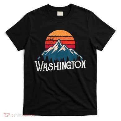 Retro Washington Wn Mountains State Outdoor T-Shirt