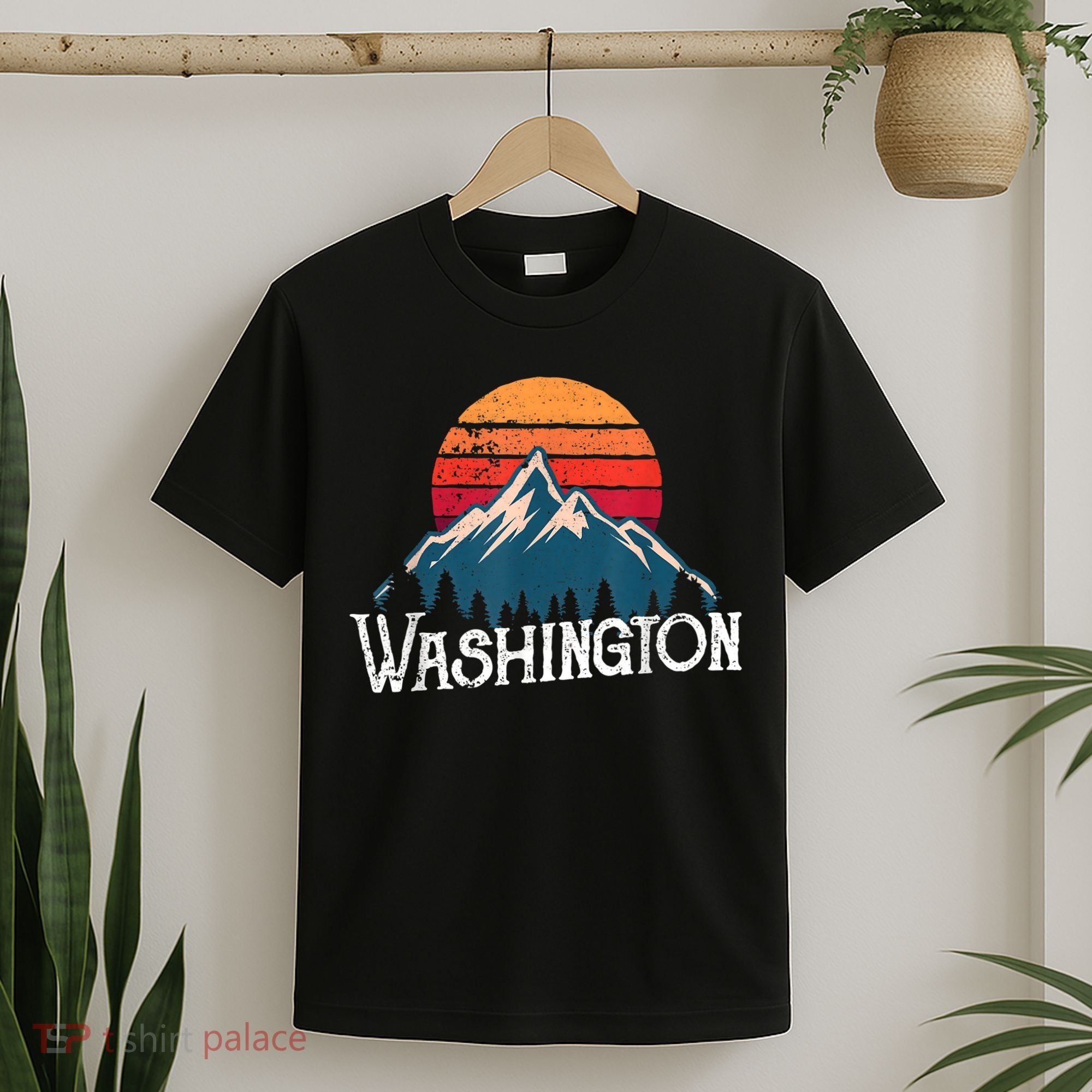 Retro Washington Wn Mountains State Outdoor T-Shirt