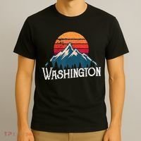Retro Washington Wn Mountains State Outdoor T-Shirt thumb 3