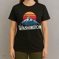 Retro Washington Wn Mountains State Outdoor T-Shirt thumb 4
