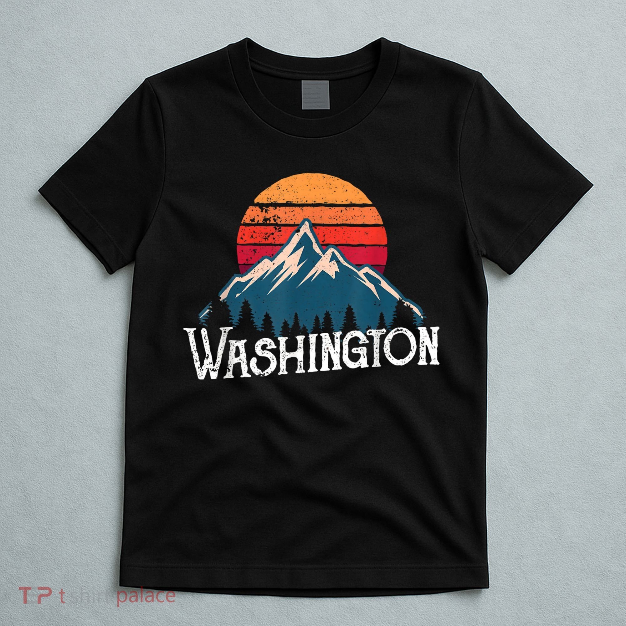 Retro Washington Wn Mountains State Outdoor T-Shirt