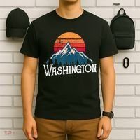 Retro Washington Wn Mountains State Outdoor T-Shirt thumb 6