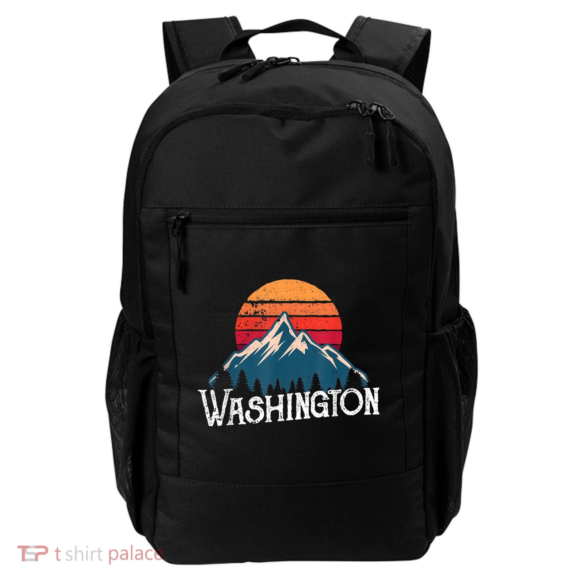 Retro Washington Wn Mountains State Outdoor Backpack