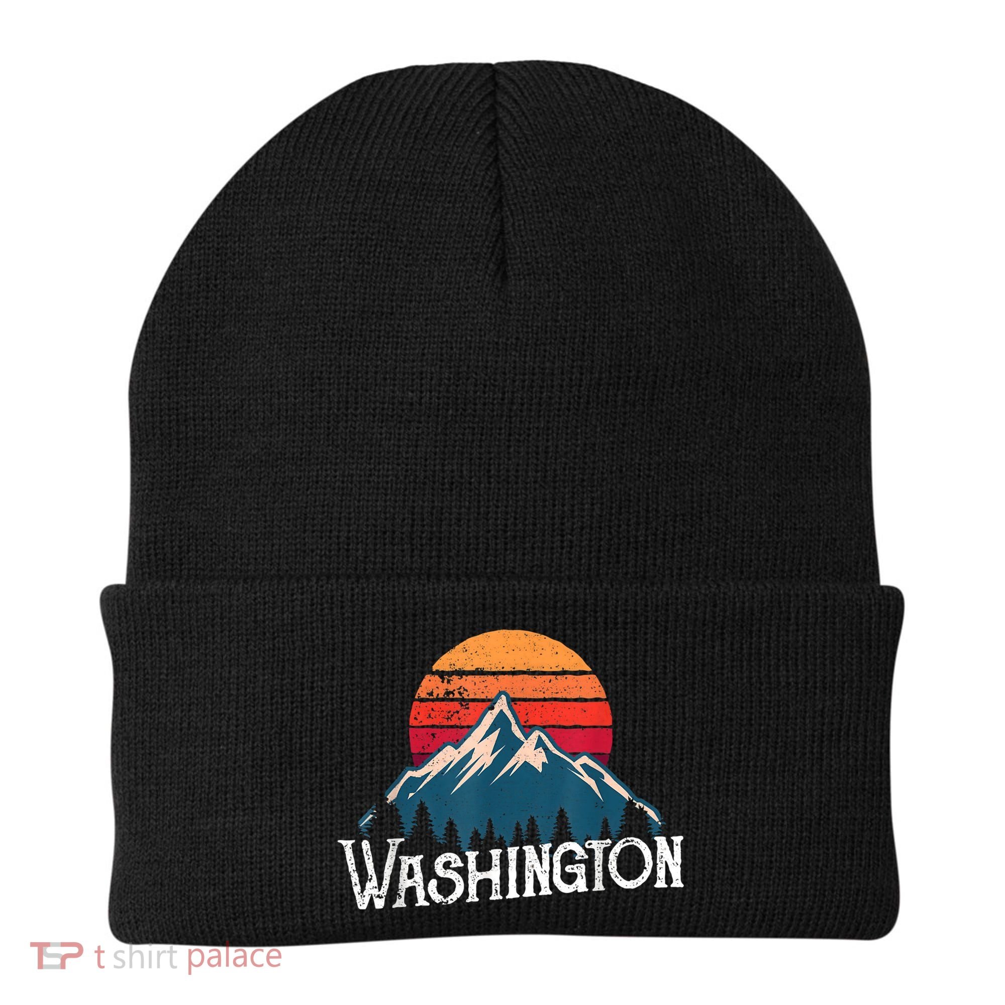 Retro Washington Wn Mountains State Outdoor Beanie