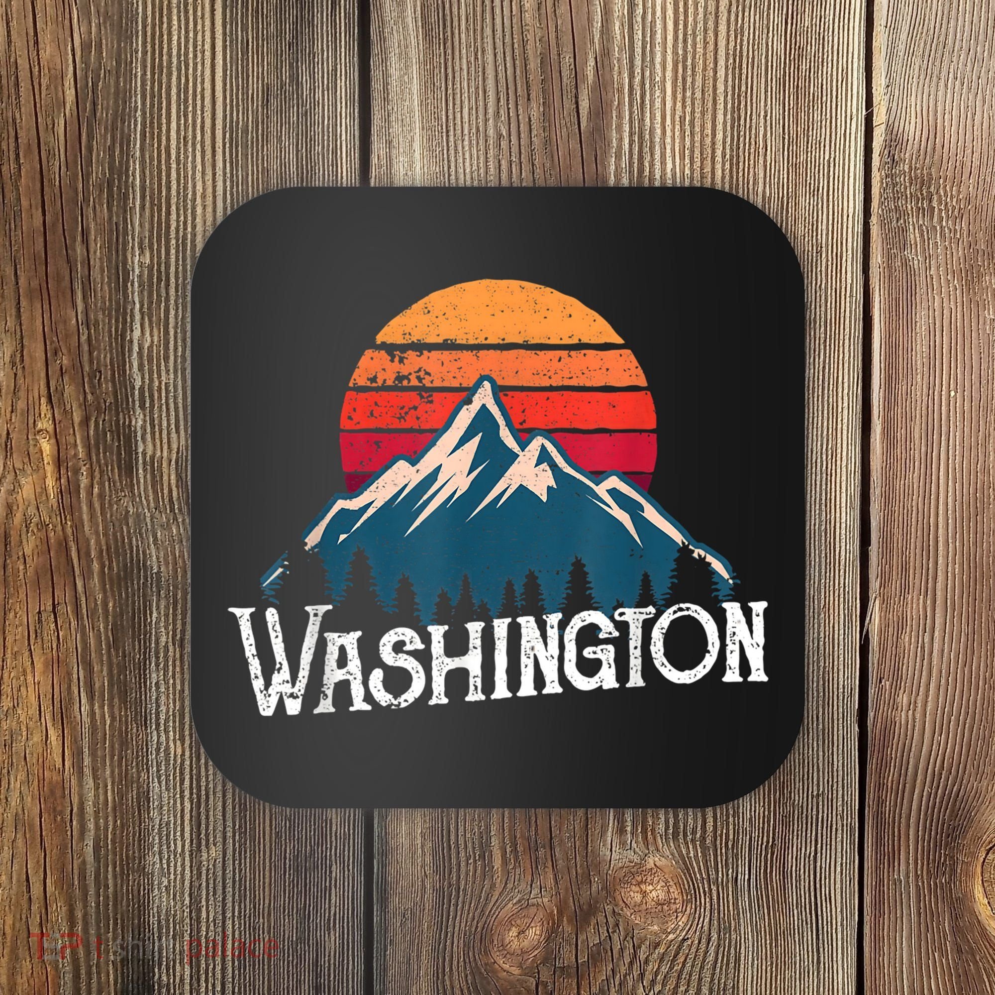 Retro Washington Wn Mountains State Outdoor Coaster