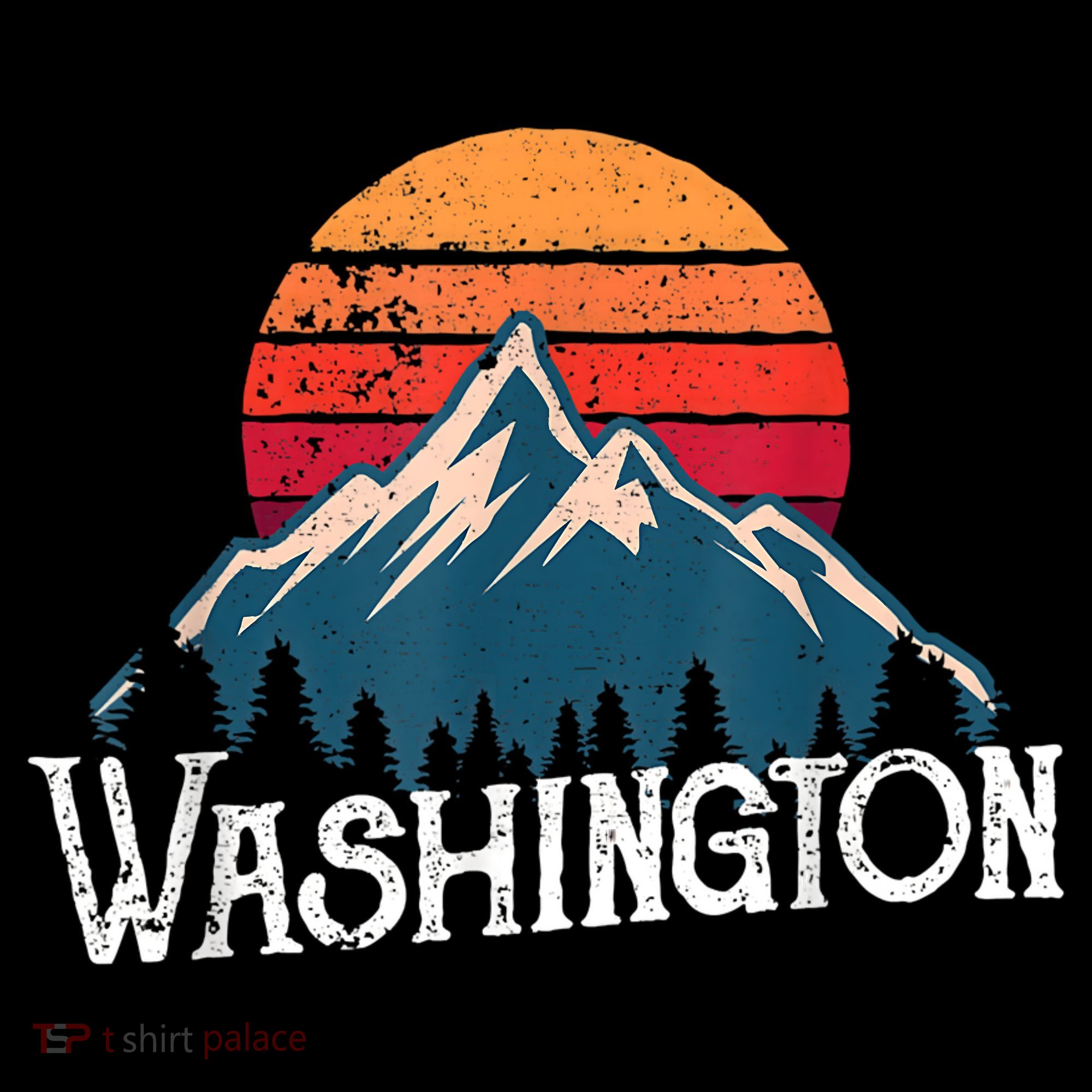 Retro Washington Wn Mountains State Outdoor Women's Hoodie