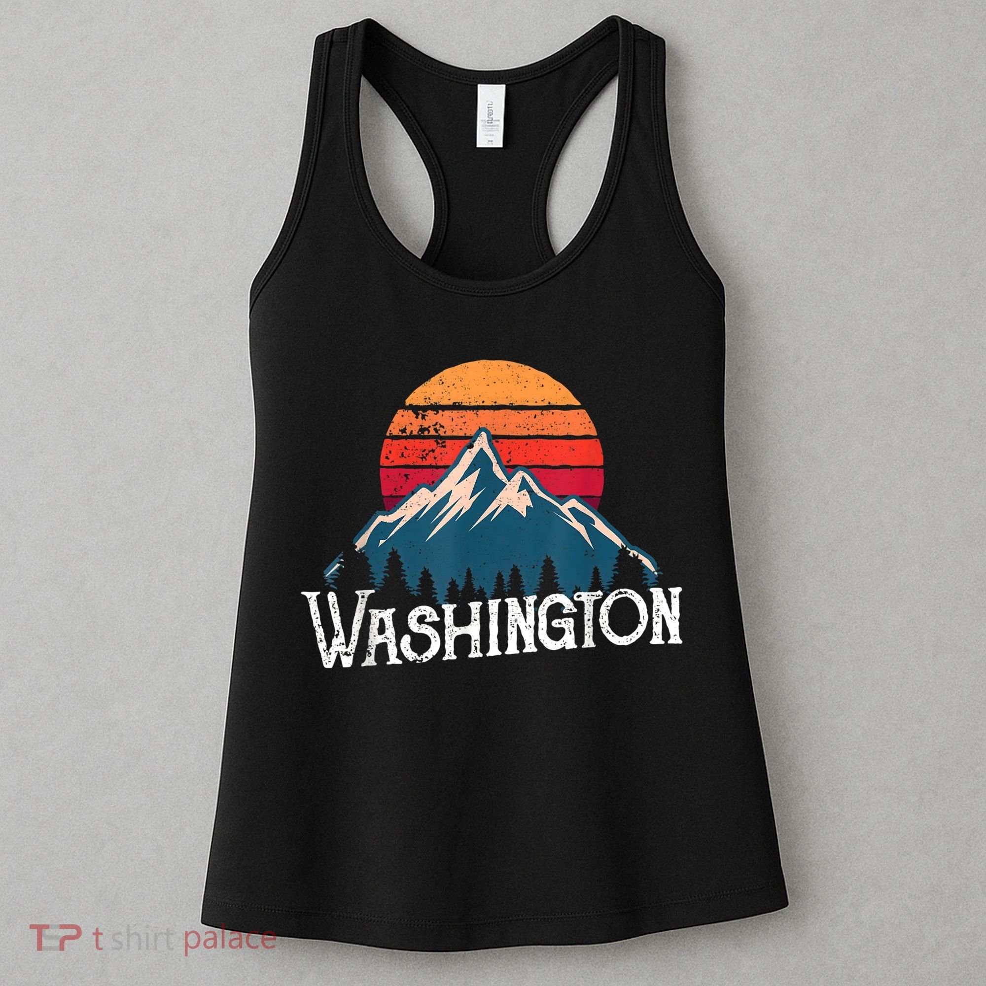 Retro Washington Wn Mountains State Outdoor Women's Tank Top