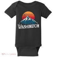 Retro Washington Wn Mountains State Outdoor Baby Bodysuit thumb 0