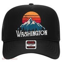 Retro Washington Wn Mountains State Outdoor Hat thumb 0
